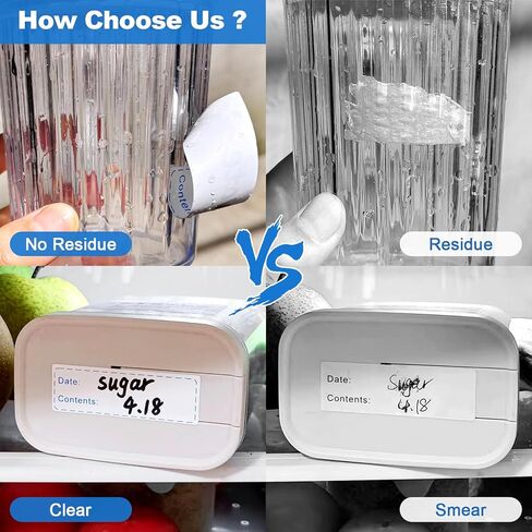 1000 Pcs Removable Freezer Labels for Food Containers 1 x 3, Risepekt Waterproof Food Storage Labels for Containers, Oil Resistant No-Residue Easy Clean for Kitchen Restaurants Grocery Stores Markets in Kuwait