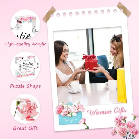 أفضل صديق أفضل هدايا للنساء - Puzzle Piece Piece Pize Acrylic Plaque ، Heartfelt BFF Soul Sister تذكار ، فكرة هدية لأصدقاء أمي وعمل أفضل ، هدية عيد ميلاد فريدة من نوعها 4.7 × 3.8 " in Kuwait