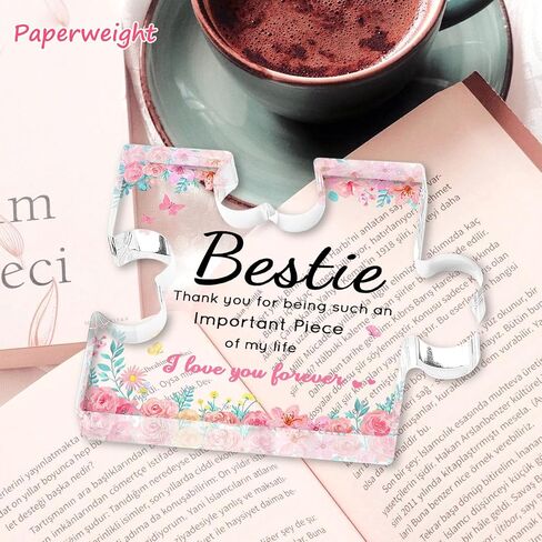 أفضل صديق أفضل هدايا للنساء - Puzzle Piece Piece Pize Acrylic Plaque ، Heartfelt BFF Soul Sister تذكار ، فكرة هدية لأصدقاء أمي وعمل أفضل ، هدية عيد ميلاد فريدة من نوعها 4.7 × 3.8 " in Kuwait
