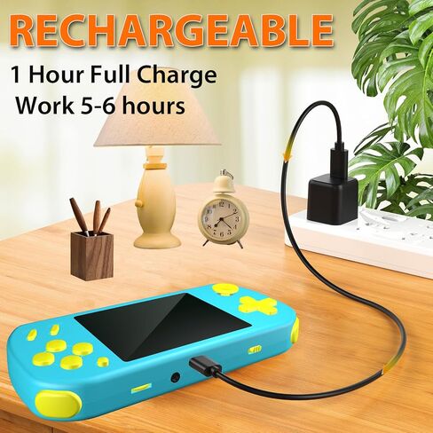 Handheld Games for Kids Adults with Built in 268 Classic Retro Video Games,3.0'' Color Screen Rechargeable Portable Arcade Gaming Player,Boys Girls Travel Electronics Toys Birthday Gift (A-Blue) in Kuwait