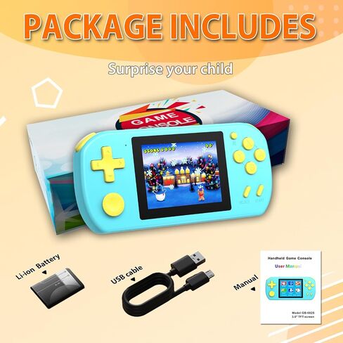 Handheld Games for Kids Adults with Built in 268 Classic Retro Video Games,3.0'' Color Screen Rechargeable Portable Arcade Gaming Player,Boys Girls Travel Electronics Toys Birthday Gift (A-Blue) in Kuwait