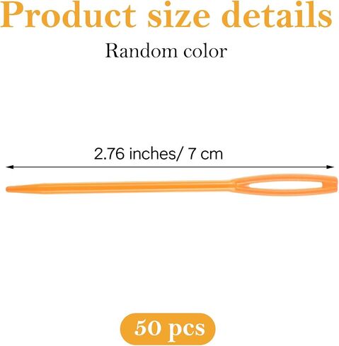 50 PCS إبر بلاستيكية للأطفال 7 سم/2.76 بوصة ملونة إبرة خياطة بلاستيكية كبيرة العيون الكروشيه إبرة النسيج إبر جراع للأطفال in Saudi Arabia