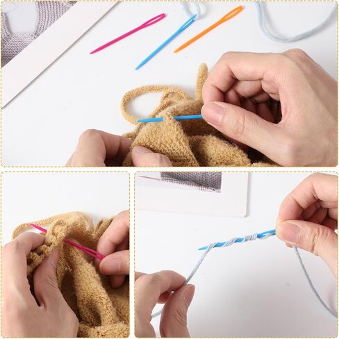 50 PCS إبر بلاستيكية للأطفال 7 سم/2.76 بوصة ملونة إبرة خياطة بلاستيكية كبيرة العيون الكروشيه إبرة النسيج إبر جراع للأطفال in Saudi Arabia