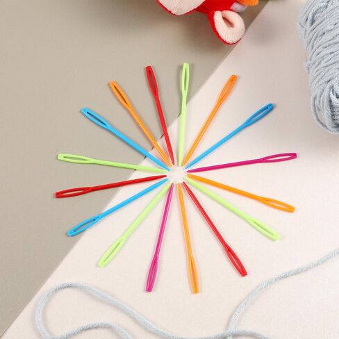 50 PCS إبر بلاستيكية للأطفال 7 سم/2.76 بوصة ملونة إبرة خياطة بلاستيكية كبيرة العيون الكروشيه إبرة النسيج إبر جراع للأطفال in Saudi Arabia