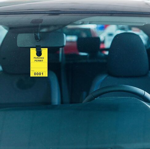 500 Pcs Yellow Parking Permit Hang Tag 2 Part 3x5 Inch Mirror Hang Tags Car Hang Tags Parking Permit Car Parking Tags Numbered Temporary Parking Passes with Tear-Off Stub Numbered 0001-0500 (Yellow) in Kuwait