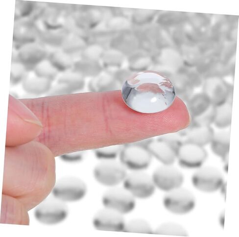 Heallily 300pcs Clear Glass Pebbles Flat Decorative Vase Filler حبات للمشاريع الحرفية للأحياء المائية والزينة المنزلية آمنة للأسماك الفريدة من السهل التنظيف in Saudi Arabia