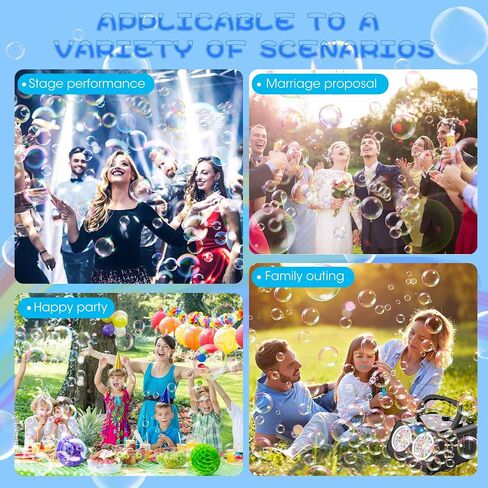 Bubble Machine Portable Bubble Maker for Kids with 2 Fans,Plug in or Battery Operated Bubble Blower,20000+ Bubbles Per Minute for Outdoor Wedding Birthday Halloween in Kuwait