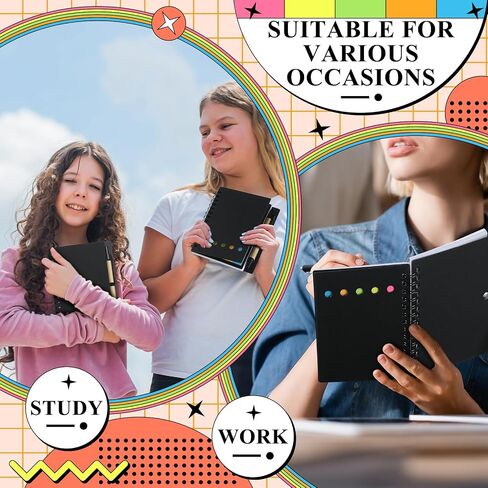 Qilery 100 حزمة محمول حلزوني حلزوني المفكرة الصغيرة والقلم مجموعة منصات Steno مبطنة in Saudi Arabia