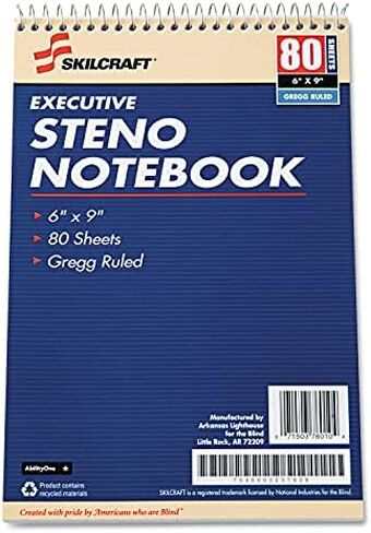 Abelieone-دفتر Steno التنفيذي-6 "× 9" ، أبيض 7530-00-223-7939: حزمة ، 12 عنصر (s) in Saudi Arabia