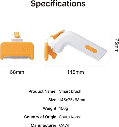 PETVITA Self Cleaning Deshedding Brush - Smart Grooming Tool with Stainless Steel Blade for Small Pets & Short Hair in Saudi Arabia