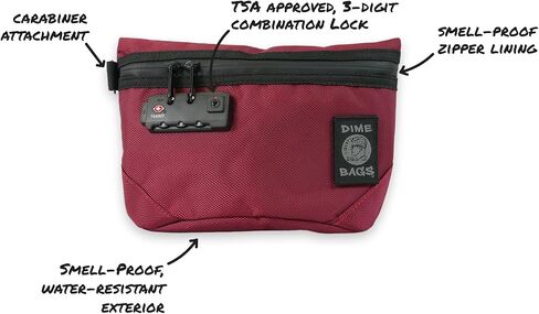 DIME BAGS Omerta Collector with Lock | Carbon Filter Pouch | Internal Organization and TSA-Approved 3-Digit Combination Lock (12 Inch, Camo) in Saudi Arabia