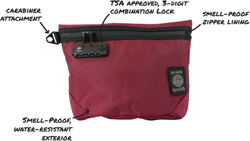DIME BAGS Omerta Collector with Lock | Carbon Filter Pouch | Internal Organization and TSA-Approved 3-Digit Combination Lock (12 Inch, Camo) in Saudi Arabia