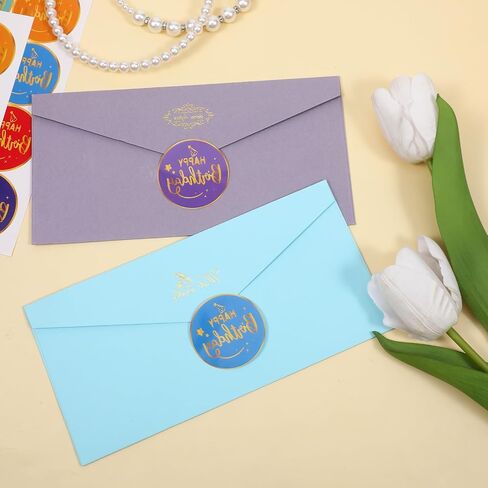 120Pcs Happy Birthday Stickers 1.5" Round Gold Foil Birthday Stamping Stickers Envelope Sticker Gift Seals Labels for Birth Day Party Cards Gift Treat Bags Wrapping in Saudi Arabia