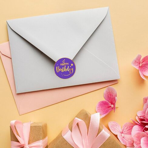 120Pcs Happy Birthday Stickers 1.5" Round Gold Foil Birthday Stamping Stickers Envelope Sticker Gift Seals Labels for Birth Day Party Cards Gift Treat Bags Wrapping in Saudi Arabia