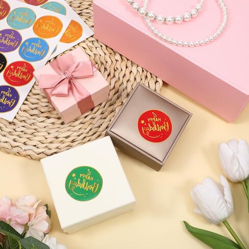 120Pcs Happy Birthday Stickers 1.5" Round Gold Foil Birthday Stamping Stickers Envelope Sticker Gift Seals Labels for Birth Day Party Cards Gift Treat Bags Wrapping in Saudi Arabia