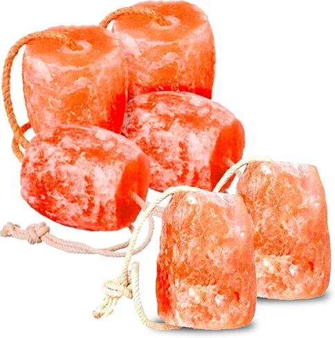 Himalayan Pink Salt Licks for Animals – Natural Salt Block with Rope for Horses, Cows, Deer & More – No Harmful Elements - Approximately 4 lbs Each Block (Pack of 6) in Saudi Arabia