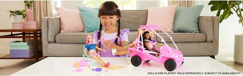 Mysteries Barbie: Playstence PlaySet مع سيارة عربات التي تجرها الدواب الشاطئية و 10 آسسوارات ، بما في ذلك شاطئ الكرسي والمنشفة in Kuwait