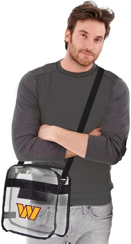 Littlearth NFL San Francisco 49ers Stadium Friendly Clear Carryall حقيبة كروس مع شعار الفريق، 12 بوصة × 12 بوصة × 6 بوصة، شفافة in Saudi Arabia