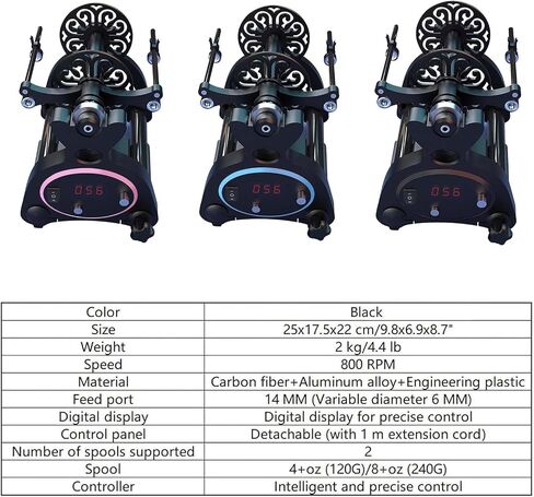 Electric Spinning Wheel, Mini Yarn Winding Machine with Foot Switch, Digital Screen, Forward/Reverse Switching, Complete with 3 Spools for Weaving in Saudi Arabia