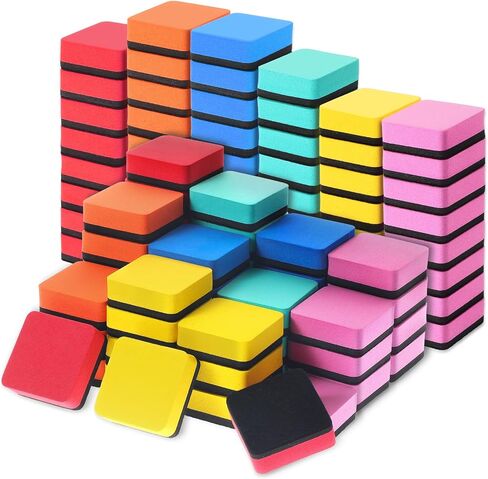 TaoBary 96 Pack Mini Dry Erase Erasers Bulk Magnetic Whiteboard Dry Erasers Classroom Supplies Whiteboard Chalkboard Cleaner for Teacher School Office, 1.97 x 1.97 Inch(Iight Blue) in Saudi Arabia