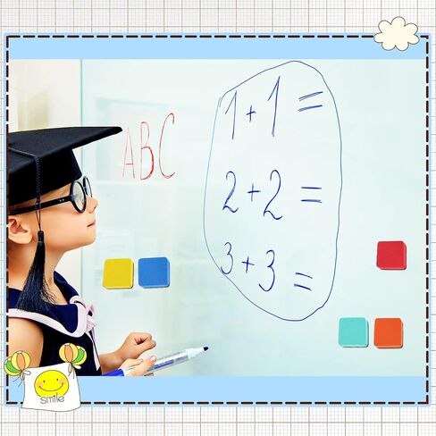 TaoBary 96 Pack Mini Dry Erase Erasers Bulk Magnetic Whiteboard Dry Erasers Classroom Supplies Whiteboard Chalkboard Cleaner for Teacher School Office, 1.97 x 1.97 Inch(Iight Blue) in Saudi Arabia