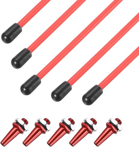 uxcell 320mm Plastic Protection Antenna Tube, RC Antenna Tube with Mount and Cap for RC Car Boat Drone Receiver(Green, 8 Pcs) in Kuwait