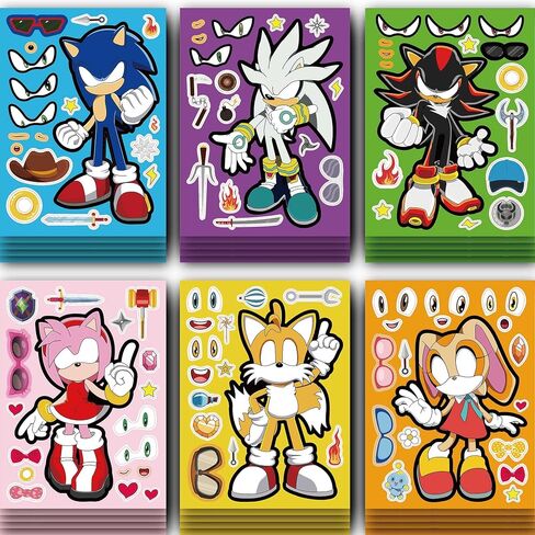 TQDGTOY Make-a-face Stickers Sheets Make Your Own Stickers,Mixed & Matched with 6 Designed Characters(4 of Each) for Party Favors Supplies, Reward, Decor, Gift Idea in Saudi Arabia