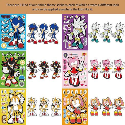 TQDGTOY Make-a-face Stickers Sheets Make Your Own Stickers,Mixed & Matched with 6 Designed Characters(4 of Each) for Party Favors Supplies, Reward, Decor, Gift Idea in Saudi Arabia