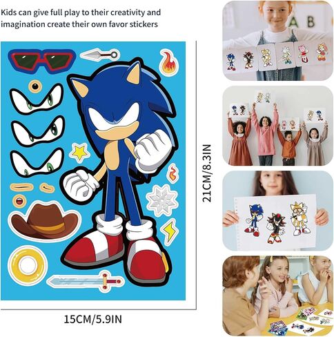 TQDGTOY Make-a-face Stickers Sheets Make Your Own Stickers,Mixed & Matched with 6 Designed Characters(4 of Each) for Party Favors Supplies, Reward, Decor, Gift Idea in Saudi Arabia