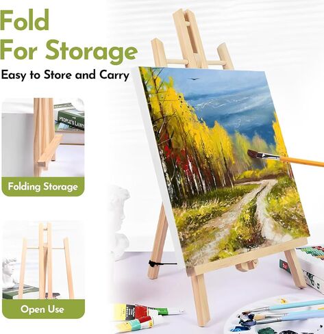 Conda 2 Pack 17 Inch Wooden Tabletop Easel Stand, A-Frame Art Painting Easel for Painting, Display & Art Creation, Canvas Holder for Artists, Students & Hobbyists in Saudi Arabia