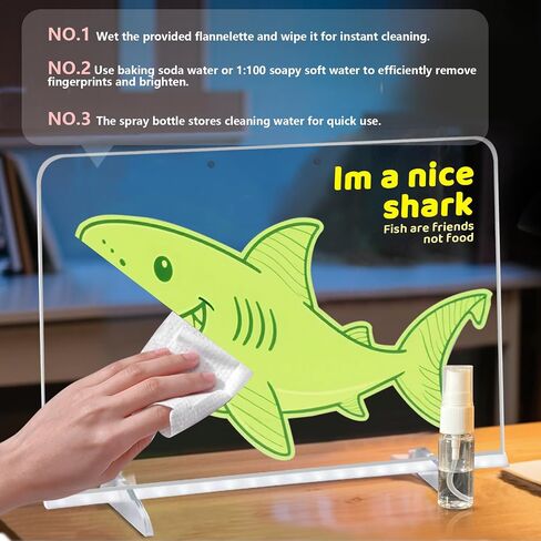 Led Drawing Board for Kids,13.7"*10.1"Acrylic Light Up Drawing Dry Erase Board for Kid,Doodle Board with 7 Lights, 4 Dynamic Modes Led Message Writing Board Led Note Board for Office/School in Saudi Arabia