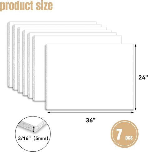 Foam Board 24×36×3/16" Thick, 12 Pack White Poster Board, 5mm Foam Core Board, Acid Free Double Sided Foam Board Sheets Perfect for Art Porject, Painting, Craft, Presentation in Saudi Arabia