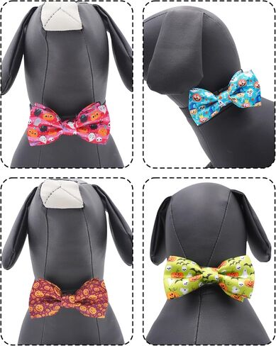 Pet Show 50 Pack Fall Fall Dog Cog Bow Ties Bulk Sliding Collar Fackments Puppy Cats Bowties for Dogs Medium Congs Autumn Bownots Party Pet Pet Grooming ، S/M in Kuwait