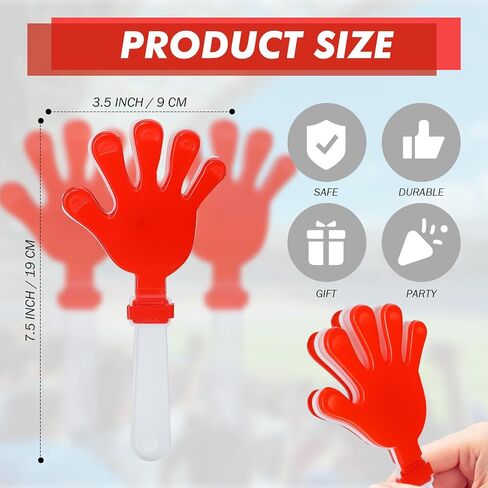 24 PCS Hand Clappers Noisemakers 7.5 بوصة Clappers Noisemakers Clappers Hand Clappers for Andies Mays Game Football Events Heaits Supplies Football Football Football (Blue and White) in Kuwait