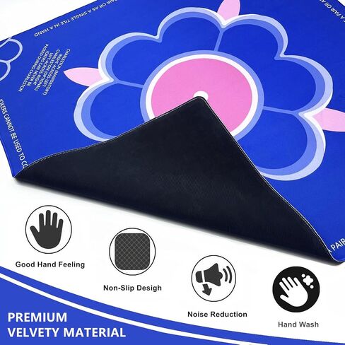 Pink Mahjong Mat for Table مع قواعد غلاف طاولة تقليل الانزلاق والضوضاء لـ Mahjong ، لعبة البوكر ، ألعاب الورق ، ألعاب الطاولة ، Dominoes ، ألعاب البلاط 31.5 "× 31.5" مع حقيبة حمل واحدة in Kuwait