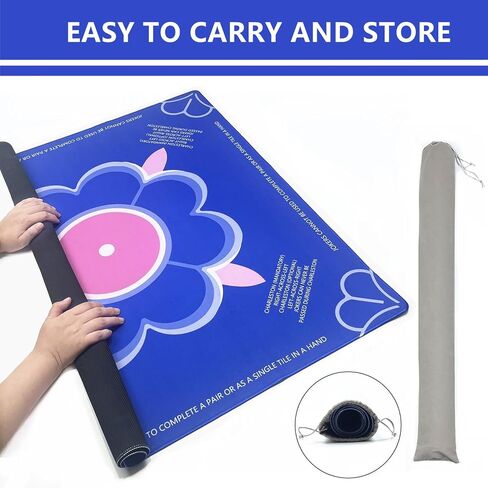 Pink Mahjong Mat for Table مع قواعد غلاف طاولة تقليل الانزلاق والضوضاء لـ Mahjong ، لعبة البوكر ، ألعاب الورق ، ألعاب الطاولة ، Dominoes ، ألعاب البلاط 31.5 "× 31.5" مع حقيبة حمل واحدة in Kuwait