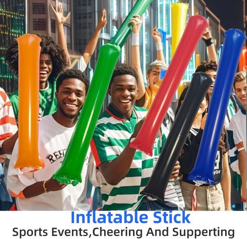 40pcs Round Headteam Spirit Boom Sticks Thunder Stuffs Heering Team Team Spirit Plastic Spirit Spirit Stick Clapper Clapper قابلة للنفخ في إمدادات الرياضة (الأزرق) in Kuwait