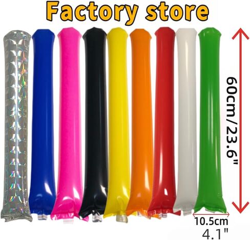 40pcs Round Headteam Spirit Boom Sticks Thunder Stuffs Heering Team Team Spirit Plastic Spirit Spirit Stick Clapper Clapper قابلة للنفخ في إمدادات الرياضة (الأزرق) in Kuwait