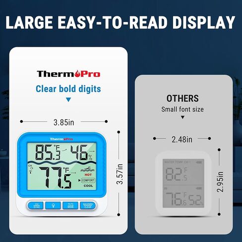 مقياس الحرارة اللاسلكي المضاد للماء Thermopro ، مقياس حرارة من البركة الرقمية ، عائم على حمام السباحة ، مراقبة درجة حرارة الماء IPX8 المطورة لحوض الاستحمام الساخن ، الغطس البارد ، حمام الجليد ، البركة in Saudi Arabia