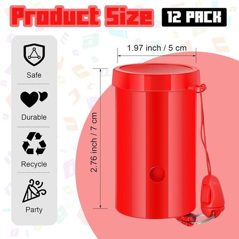 12 PCS Mini Air Horns 3 بوصة صانعي ضوضاء لحفلات الأحداث الرياضية احتفالات صانع الضوضاء بصوت عالٍ ضربة هورن صافرة مع الحبل للاحتفالات بحفل أعياد الميلاد ، Goodie Fulers (Orange) in Saudi Arabia
