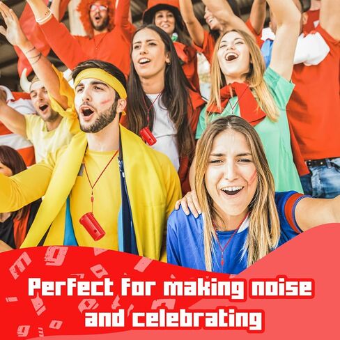 12 PCS Mini Air Horns 3 بوصة صانعي ضوضاء لحفلات الأحداث الرياضية احتفالات صانع الضوضاء بصوت عالٍ ضربة هورن صافرة مع الحبل للاحتفالات بحفل أعياد الميلاد ، Goodie Fulers (Orange) in Saudi Arabia