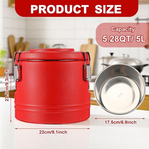 Jinei 32QT سخانات الطعام صندوق ساخن للطعام سعة 7.9 جالون مبرد طعام معزول حامل طعام مع ملعقة حاوية حساء تجارية محمولة لتخزين الطعام الساخن أو البارد مطعم مقصف المنزل حفلة غداء in Kuwait