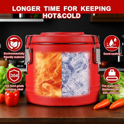 Jinei 32QT سخانات الطعام صندوق ساخن للطعام سعة 7.9 جالون مبرد طعام معزول حامل طعام مع ملعقة حاوية حساء تجارية محمولة لتخزين الطعام الساخن أو البارد مطعم مقصف المنزل حفلة غداء in Kuwait