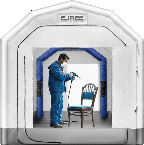 Silver Series 40x19x17ft Portable Fluatable Pray Booth مع المنفخ للشاحنات والسيارات والقوارب ومساحة عمل خالية من الغبار لوظائف الطلاء المخصصة in Saudi Arabia