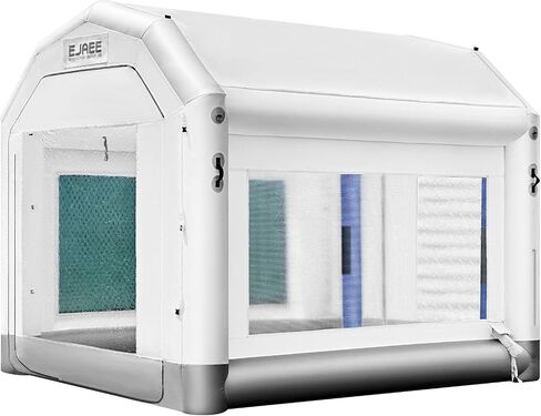 Silver Series 40x19x17ft Portable Fluatable Pray Booth مع المنفخ للشاحنات والسيارات والقوارب ومساحة عمل خالية من الغبار لوظائف الطلاء المخصصة in Saudi Arabia