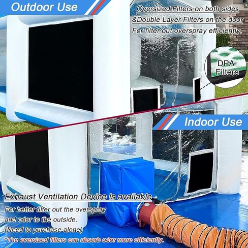 كشك الطلاء القابل للنفخ بمكون 30 × 20 × 11 قدمًا مع 1100 واط+950 واط للشاحنات وغيرها in Kuwait