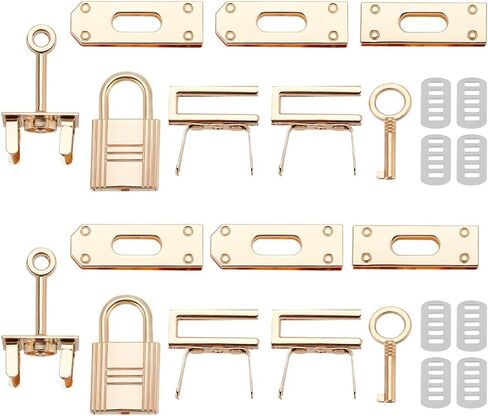WADORN 24pcs Alloy Bag Lock Clasp Set, 2 Sets Purse Closure Hardware DIY Bag Making Lock Fastener Handbag Luggage Replacement Accessories for DIY Leather Crafts Shoulder Bag Repair in Saudi Arabia