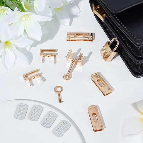 WADORN 24pcs Alloy Bag Lock Clasp Set, 2 Sets Purse Closure Hardware DIY Bag Making Lock Fastener Handbag Luggage Replacement Accessories for DIY Leather Crafts Shoulder Bag Repair in Saudi Arabia