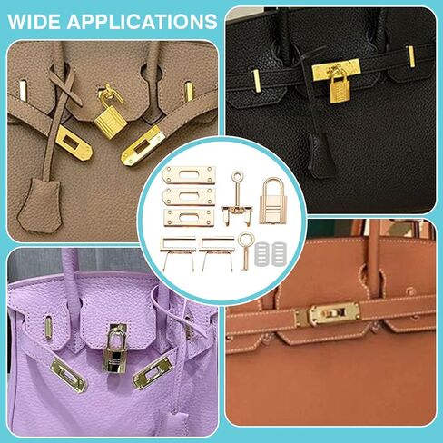 WADORN 24pcs Alloy Bag Lock Clasp Set, 2 Sets Purse Closure Hardware DIY Bag Making Lock Fastener Handbag Luggage Replacement Accessories for DIY Leather Crafts Shoulder Bag Repair in Saudi Arabia