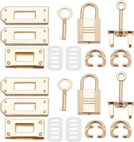 WADORN 24pcs Alloy Bag Lock Clasp Set, 2 Sets Purse Closure Hardware DIY Bag Making Lock Fastener Handbag Luggage Replacement Accessories for DIY Leather Crafts Shoulder Bag Repair in Saudi Arabia